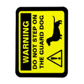 Dachshund Silhouet Grappige Guard Hond Waarschuwin Magneet (Verticaal)