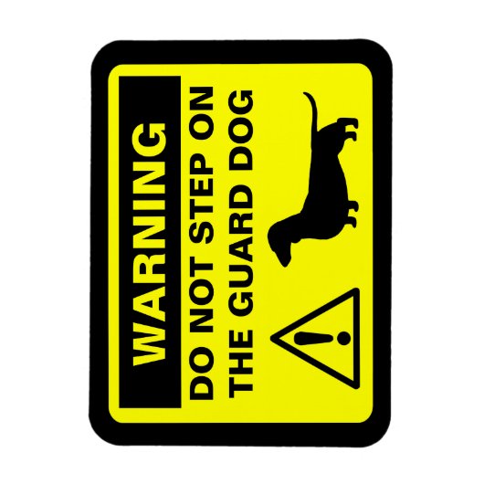 Dachshund Silhouet Grappige Guard Hond Waarschuwin Magneet (Verticaal)