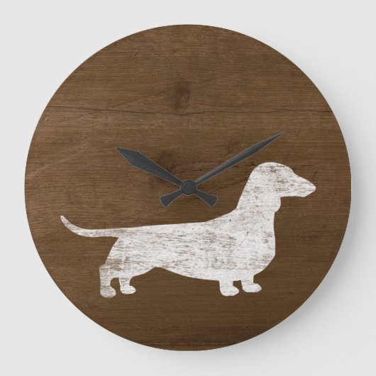 Dachshund Silhouet Grote Klok (Voorkant)