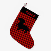 Dachshund Silhouet Kerst (Klein) Kous Kleine Kerstsok (Voorkant (Hangend))