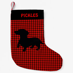 Dachshund Silhouet Kerst (Klein) Kous Kleine Kerstsok