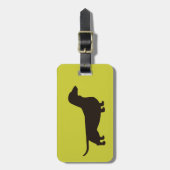Dachshund Silhouet op Groen (Kleur Aanpasbaar) Bagagelabel (Voorkant verticaal)