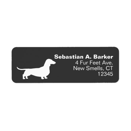 Dachshund Silhouet | Wiener Dog Retouradres Etiket (Voorkant)
