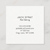 Dachshund Silhouet | Wiener Hond Zwart-wit Vierkante Visitekaartje (Achterkant)