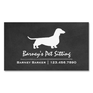 Dachshund Silhouet Wiener Hondenkrijtbord Stijl Visitekaartje Magneet