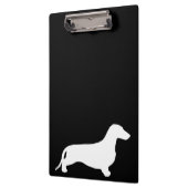 Dachshund silhouet wit + jouw ideeën klembord (Links)