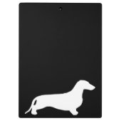 Dachshund silhouet wit + jouw ideeën klembord (Achterkant)