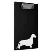 Dachshund silhouet wit + jouw ideeën klembord (Rechts)