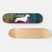 Dachshund silhouet wit + jouw ideeën skateboard (Horizontaal)