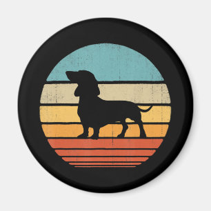 Dachshund Silhouette 60s 70s Gifts Hondenliefhebbe Magneet