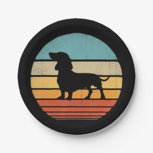 Dachshund Silhouette 60s 70s Gifts Hondenliefhebbe Papieren Bordje