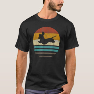 Dachshund  Silhouette 60s 70s Retro Dog T-shirt