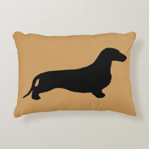 Dachshund silhouette black + jouw ideeën accent kussen