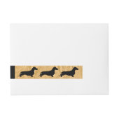 Dachshund silhouette black + jouw ideeën adreslabel wikkel (Voorkant)