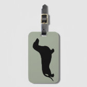 Dachshund silhouette black + jouw ideeën bagagelabel (Voorkant (verticaal))