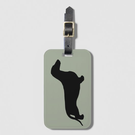 Dachshund silhouette black + jouw ideeën bagagelabel (Voorkant (verticaal))