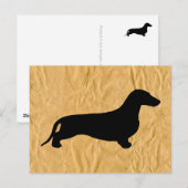 Dachshund silhouette black + jouw ideeën briefkaart (Voorkant / Achterkant)