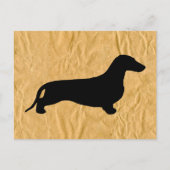 Dachshund silhouette black + jouw ideeën briefkaart (Voorkant)
