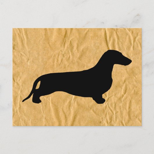 Dachshund silhouette black + jouw ideeën briefkaart (Voorkant)