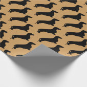 Dachshund silhouette black + jouw ideeën cadeaupapier (Hoek)