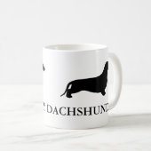 Dachshund silhouette black + jouw ideeën koffiemok (Voorkant rechts)