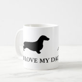 Dachshund silhouette black + jouw ideeën koffiemok (Voorkant links)