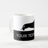 Dachshund silhouette black + jouw ideeën koffiemok (Voorkant links)