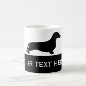 Dachshund silhouette black + jouw ideeën koffiemok (Center)