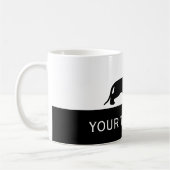 Dachshund silhouette black + jouw ideeën koffiemok (Links)