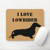 Dachshund silhouette black + jouw ideeën muismat (Met muis)