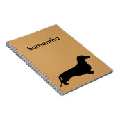 Dachshund silhouette black + jouw ideeën notitieboek (Rechterzijde)