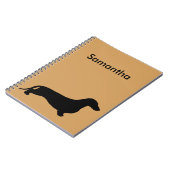 Dachshund silhouette black + jouw ideeën notitieboek (Linkerzijde)