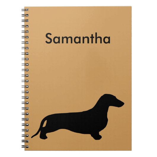 Dachshund silhouette black + jouw ideeën notitieboek (Voorkant)