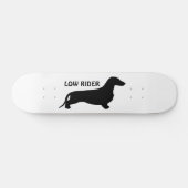Dachshund silhouette black + jouw ideeën persoonlijk skateboard (Horizontaal)