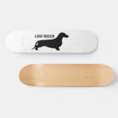 Dachshund silhouette black + jouw ideeën persoonlijk skateboard (Horizontaal)