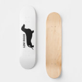 Dachshund silhouette black + jouw ideeën persoonlijk skateboard (Voorkant)