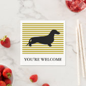 Dachshund silhouette black + jouw ideeën servetten (Insitu)