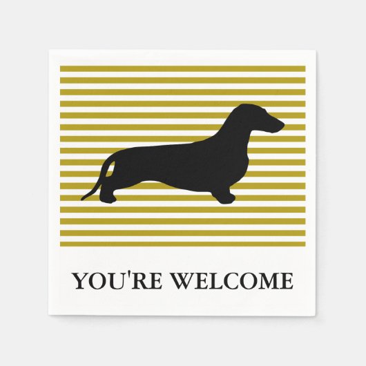 Dachshund silhouette black + jouw ideeën servetten (Voorkant)