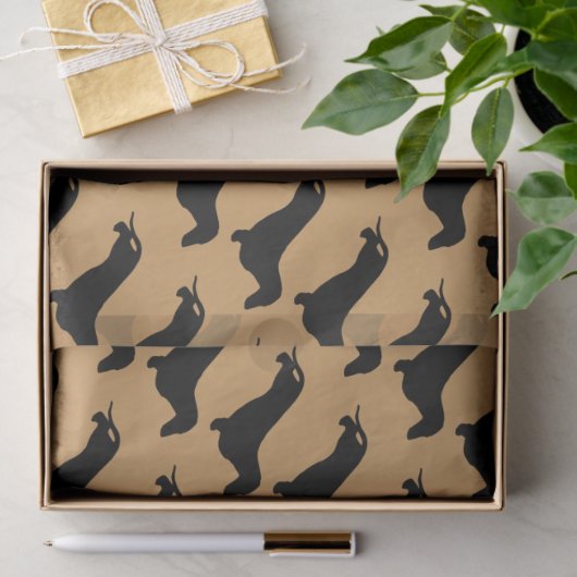 Dachshund silhouette black + jouw ideeën tissuepapier (Geschenk)