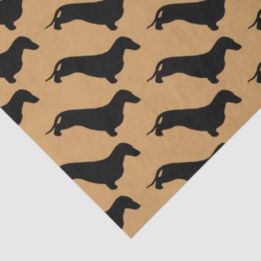 Dachshund silhouette black + jouw ideeën tissuepapier (Detail)