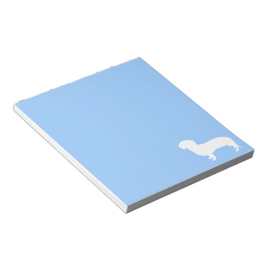 Dachshund Silhouette Blue Notitieblok (Schuin)