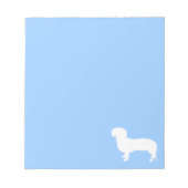Dachshund Silhouette Blue Notitieblok (Voorkant)