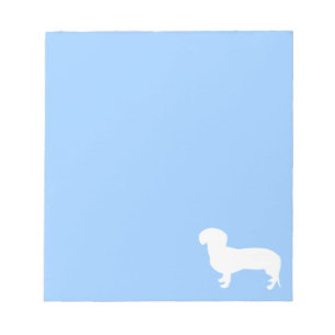 Dachshund Silhouette Blue Notitieblok