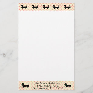 Dachshund Silhouette Briefpapier schrijfpapier