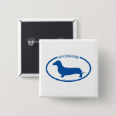 Dachshund Silhouette Button (Voorkant /achterkant)