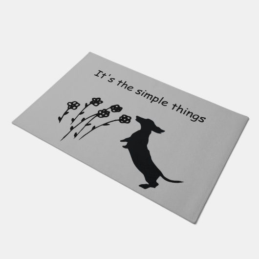 Dachshund Silhouette-deurmat Deurmat (Schuin)