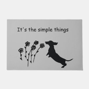 Dachshund Silhouette-deurmat Deurmat