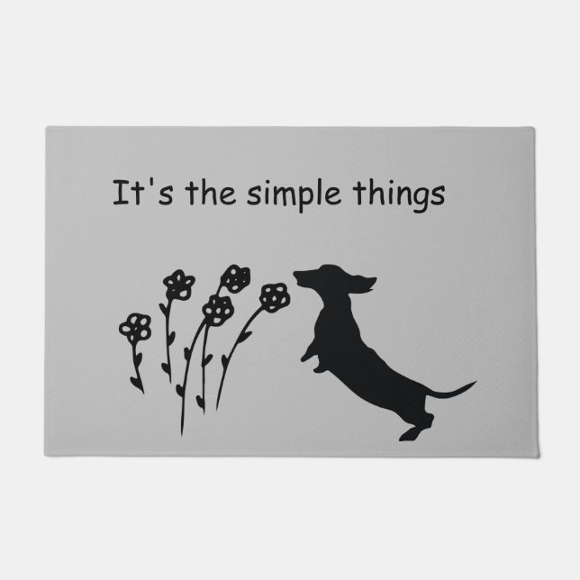 Dachshund Silhouette-deurmat Deurmat (Voorkant)