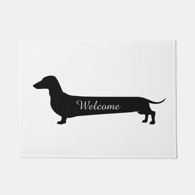 Dachshund silhouette doormat deurmat (Voorkant)
