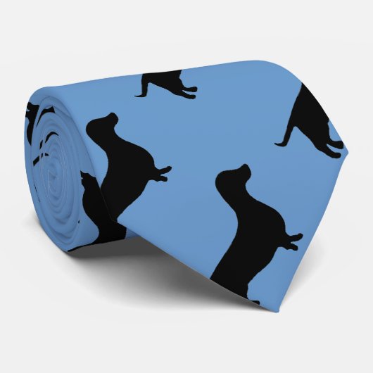 Dachshund Silhouette elke kleur Stropdas (Opgerold)